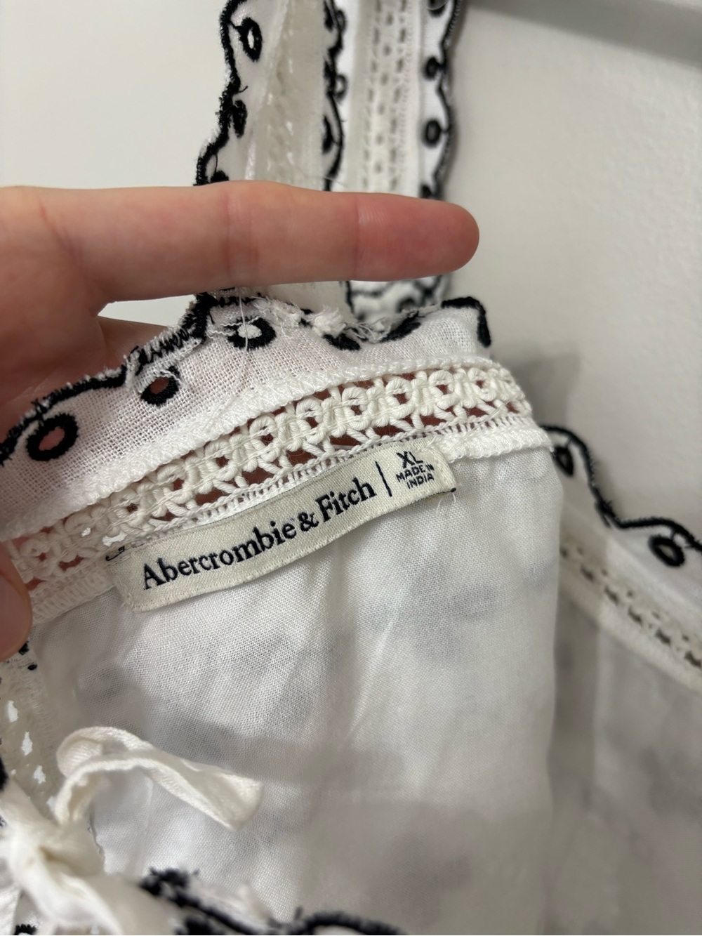 NEW Abercrombie Linen Blend Tank and Shorts Embroidered Matching Set - Size XL - Picture 7 of 14